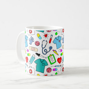 Mug Cute Doctor Nurse Médicale Fournitures Motif