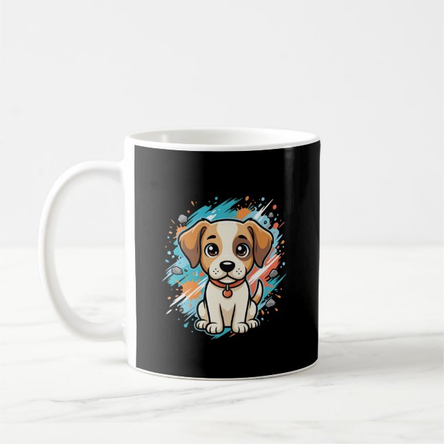 Mug Cute Dog Paint Splash Vector Art_1 (Gauche)