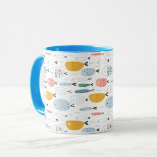 Mug Cute Doodle École de Motif de poisson
