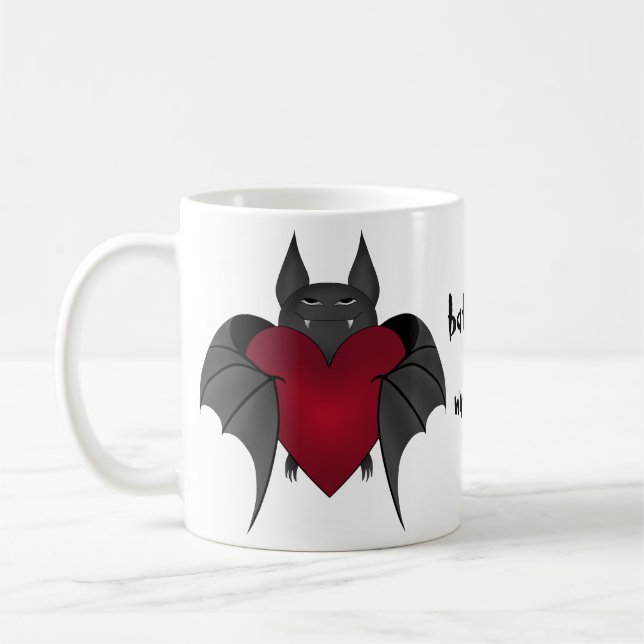 Mug Cute drôle amores Valentines jour batte (Gauche)