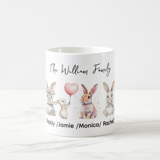 Mug Cute Easter Bunny Family Plaque – Personalized  (Centre)