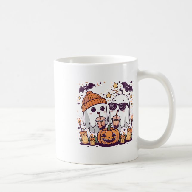 Mug Cute Fantôme Boire Café Drôle Costume Halloween (Droite)