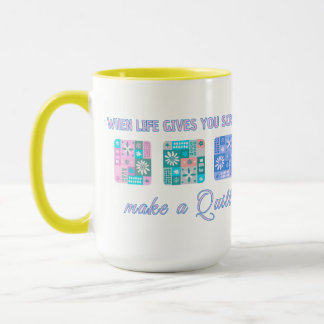 Mug Cute & Floral Patchwork Pattern in Pop Colours