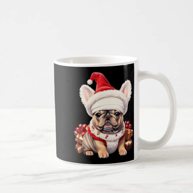 Mug Cute French Bulldog Santa Hat Merry Christmas T Sh (Droite)