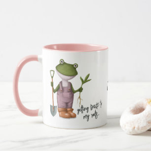 Mug Cute Funny Frog Gardening Nom personnalisé
