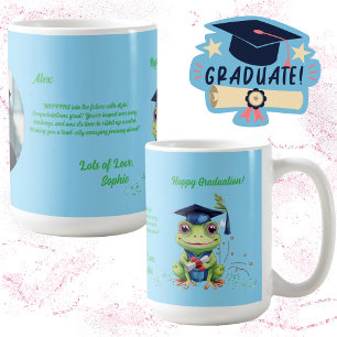 Mug Cute Funny Frog Message photo Graduation Cadeau