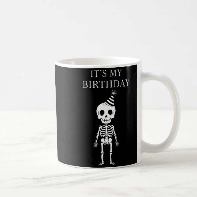 Mug Cute Funny Kawaii Skeleton Birthday Skull Happy Wo (Droite)