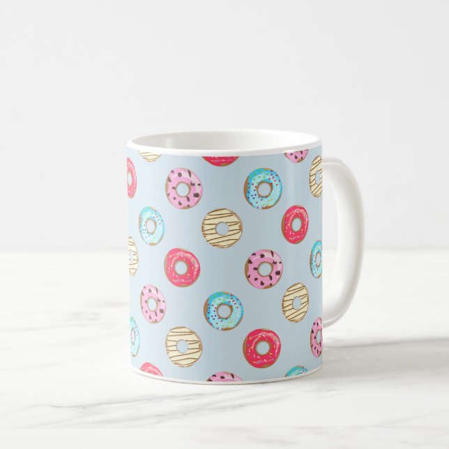 Mug Cute Glazed Doughnut Pattern Light Blue (Devant droit)