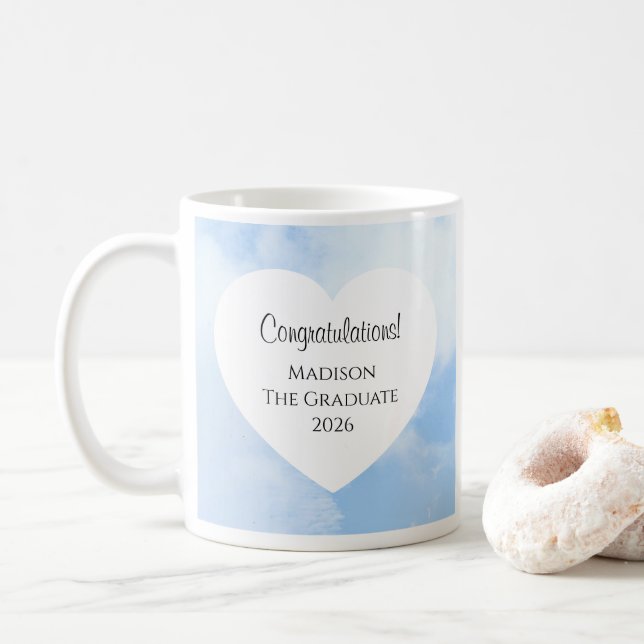 Mug Cute Graduation 2026 Congratulations Message Heart (Avec donut)