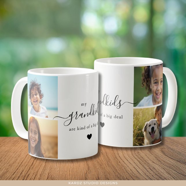 Mug Cute Grandchildren Photo Collage for Grandma (Both sides of the mug are shown. Use 4 photos for the photo collage.)