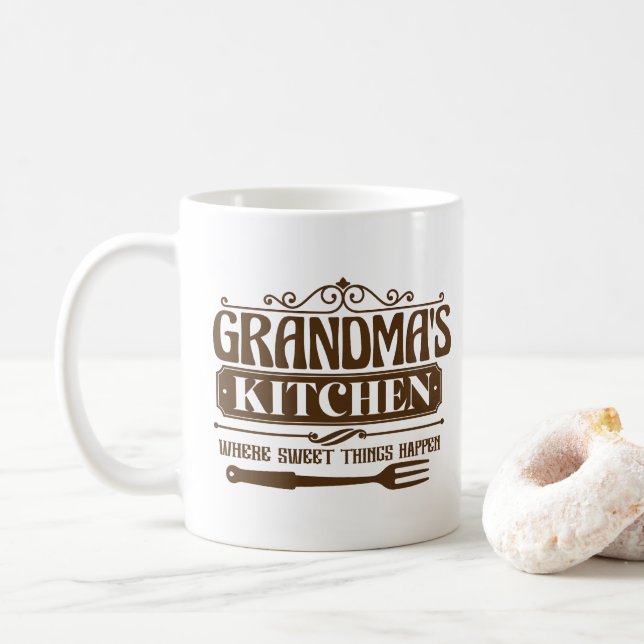 Mug Cute Grandma's kitchen word art  (Avec donut)