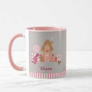 Mug Cute Gris Rose Sucre de canne Gingerpain Maison Mu