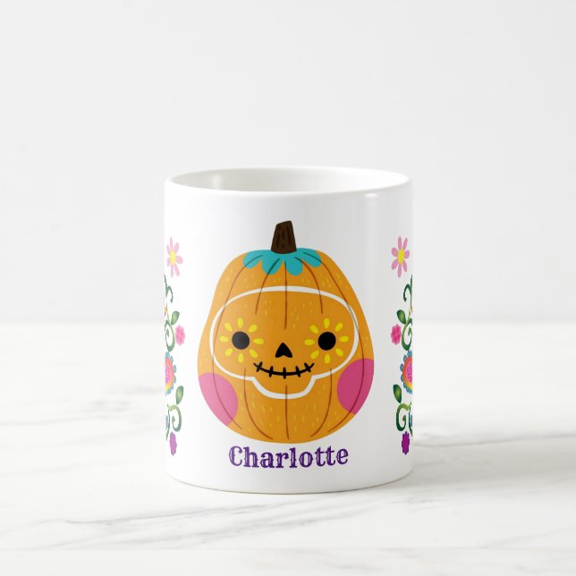 Mug Cute Halloween Citrouille crâne sucre (Centre)