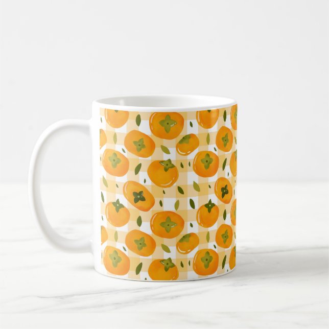 Mug Cute Hand-Drawn Persimmons Seamless Pattern (Gauche)