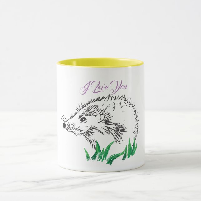 Mug Cute Hérisson Dessin de Musique (Centre)