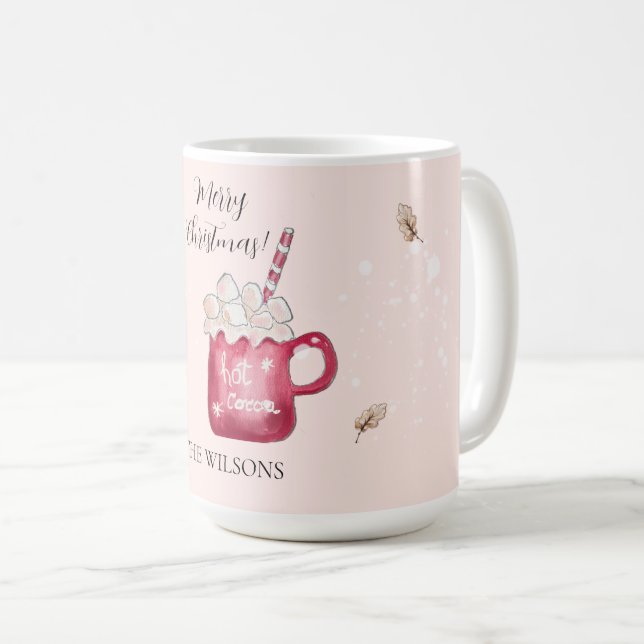 Mug Cute Hot Cocoa Holiday Illustration (Devant droit)