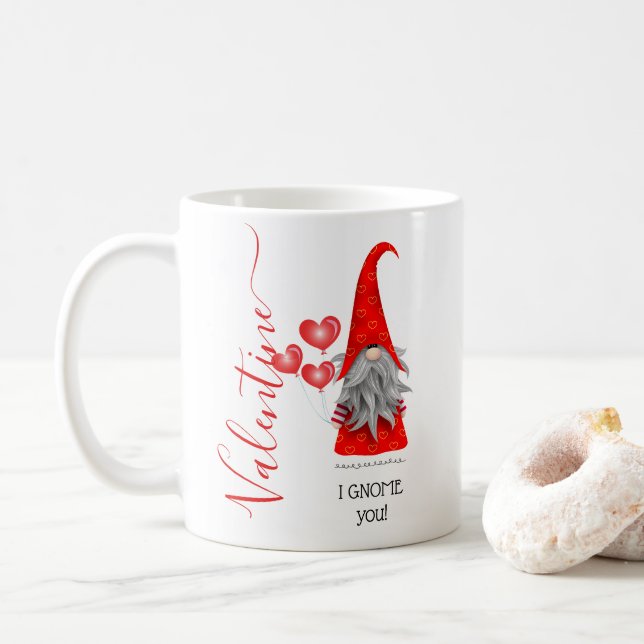 Mug Cute I GNOME you Valentines Day (Avec donut)