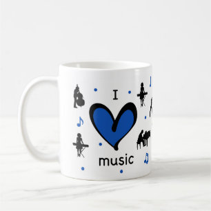 Mug Cute I Love Music