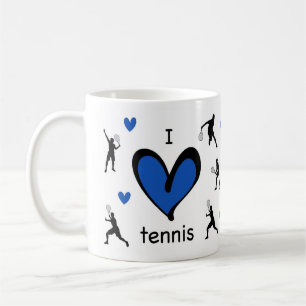 Mug Cute I Love Tennis Motif