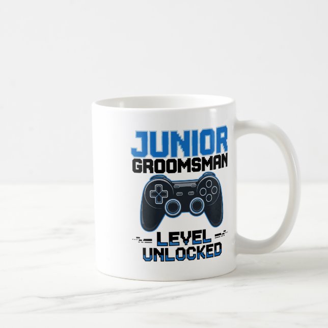 Mug Cute Junior Groomsman Level Unlocked Wedding Party (Droite)
