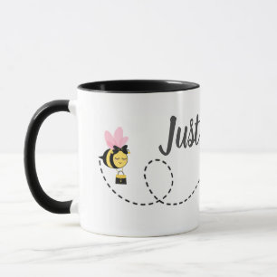 Mug Cute Just Bee Custom Black Blanc 