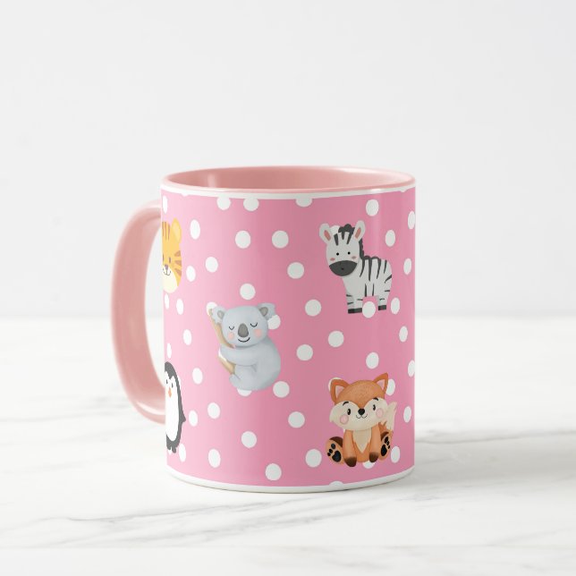 Mug Cute Kawaii Amis et caractères Motif (Devant gauche)