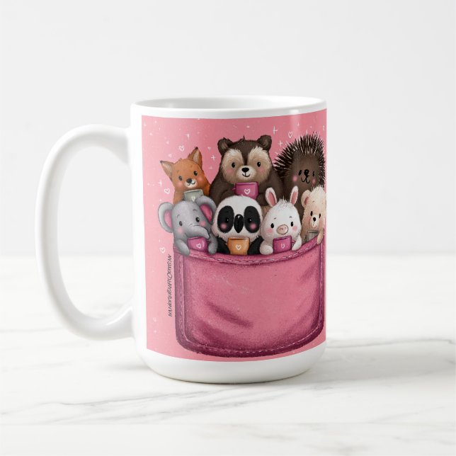 Mug Cute Kawaii Animal Watercolor Illustration (Gauche)