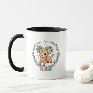 Mug Cute Kawaii Aries Zodiac Sign