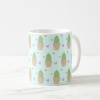 Cute Kawaii Cactus et Motif des Coeurs