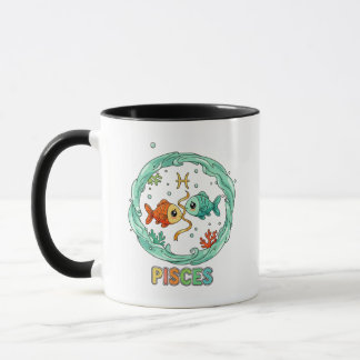 Mug Cute Kawaii Pisces Zodiac Sign