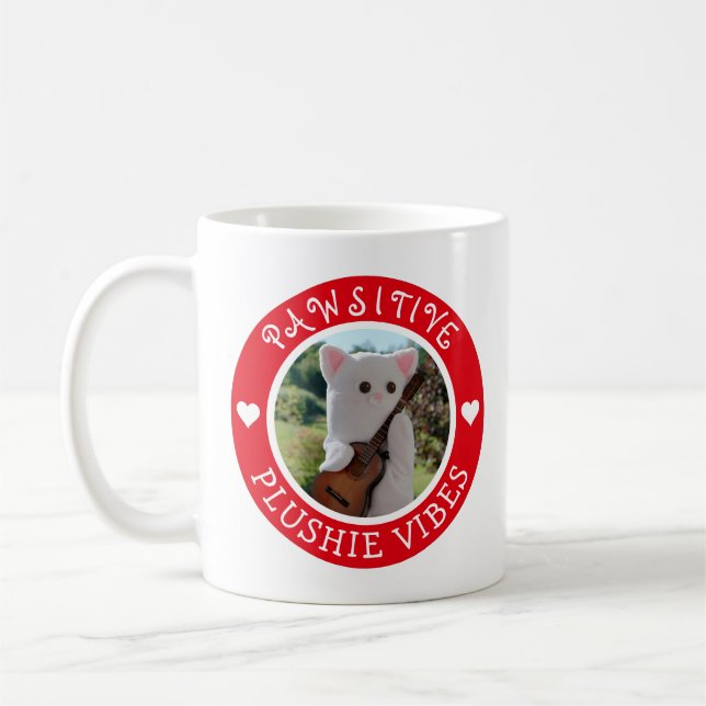 Mug Cute Kawaii Red Pawsitive Plushie Vibes Photo (Gauche)