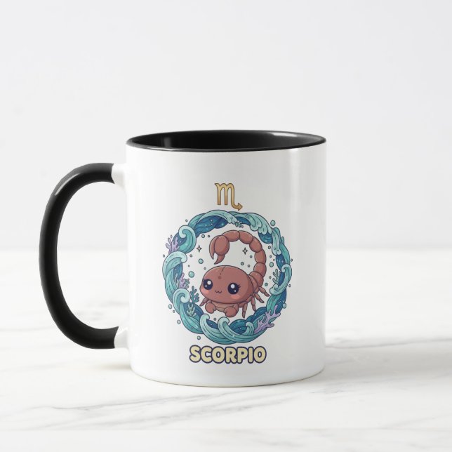 Mug Cute Kawaii Scorpio Zodiac Sign (Gauche)