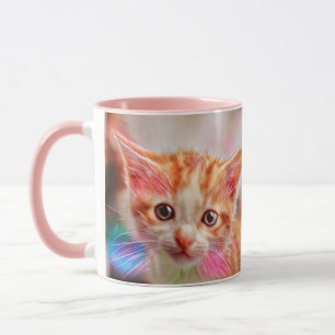 Mug Cute Kitten Face Ginger Cat croquis