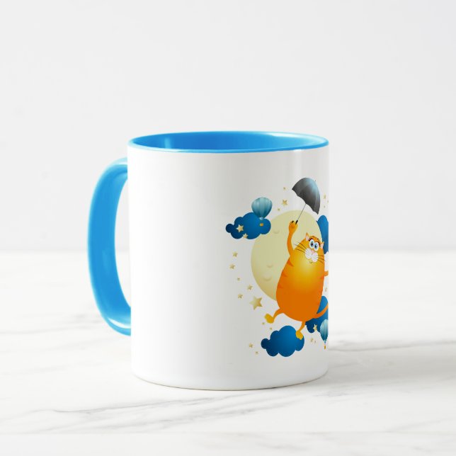 Mug Cute Kitten volant avec parapluie (Devant gauche)