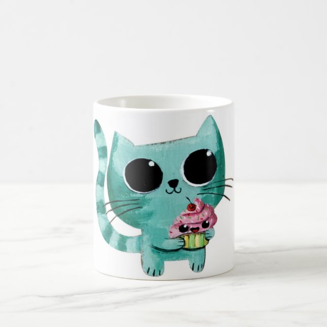 Mug Cute Kitty Chat avec Kawaii Cupcake (Centre)