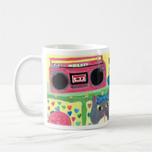 Mug Cute Kitty dans la chambre Art rétro