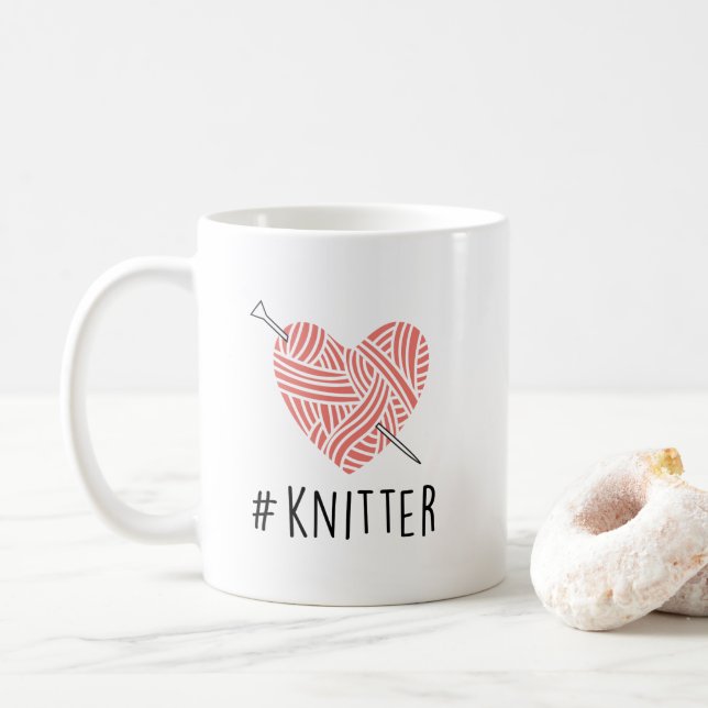 Mug Cute Knitter Mug, Tricot mug, Cadeau pour tricoter (Avec donut)