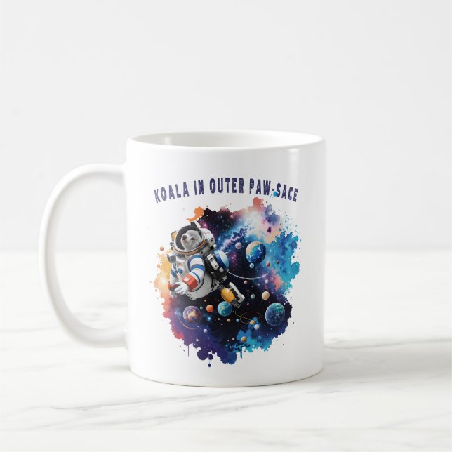 Mug Cute Koala dans l'espace extra-atmosphérique, astr (Gauche)