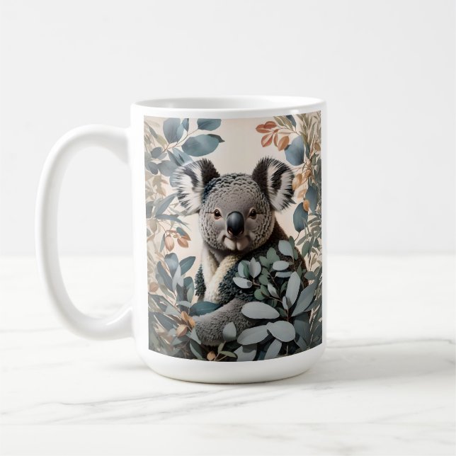 Mug Cute Koala Eucalyptus Feuilles (Gauche)