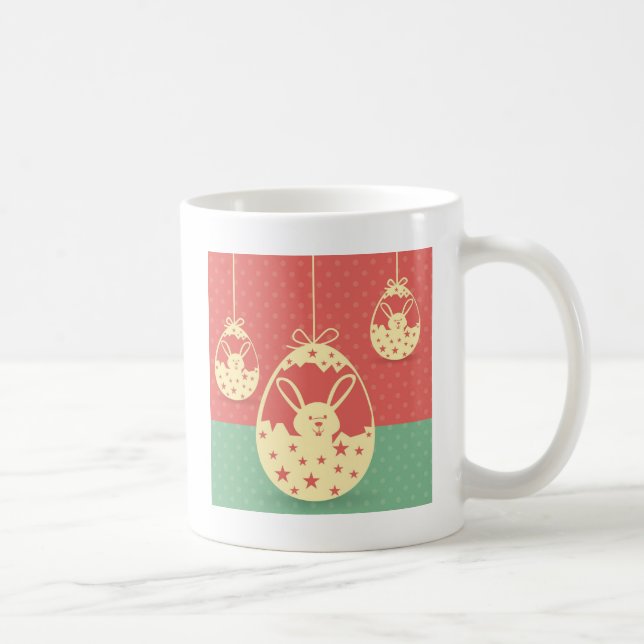 Mug Cute lapin de Pâques rétro et oeuf de Pâques (Droite)
