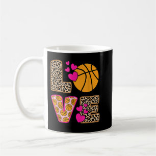 Mug Cute Love Basketball Leopard Print Women Girls Bas