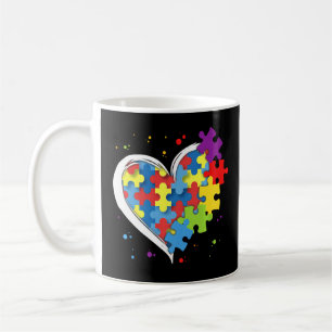 Mug Cute Love Colorful Puzzle Pièce Coeur Autisme Awar