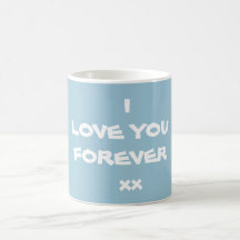 Cute LOVE YOU FOREVER Script élégant Bleu chic