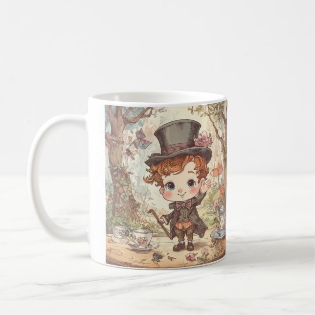 Mug Cute Mad Hatter Whimsical Wonderland Woodland Art (Gauche)