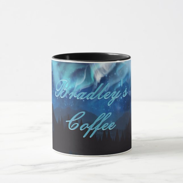 Mug Cute, Magique, Sombre, Aurora Borealis, Personnali (Centre)