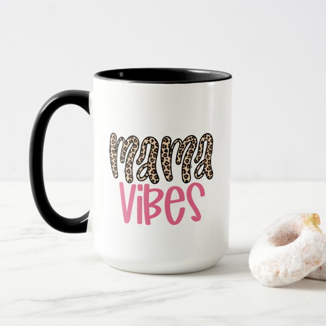 Mug Cute Mama Vibes Nouvelle Mère Baby shower Cadeau (Avec donut)