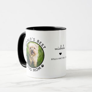 Mug Cute Meilleur Chien Maman Deux Photo Typographie m