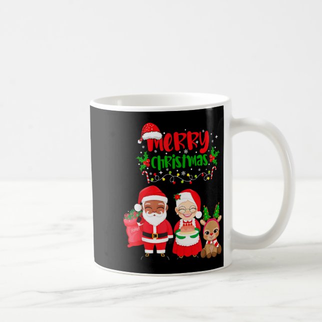 Mug Cute Melanin Santa &amp; Mrs Claus Interracial Fam (Droite)