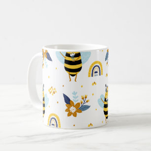 Mug Cute Miel Bee Floral Arc-en-ciel Motif