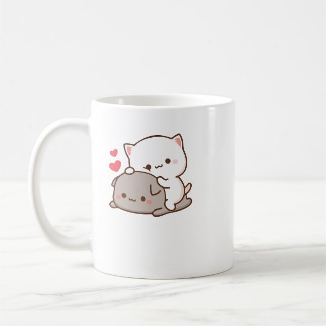 Mug Cute Mochi Peach Cat (Gauche)